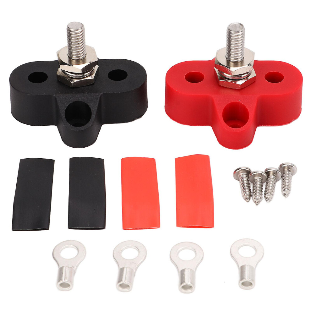 (As Show, One Size) 48V Power Distribution Studs Battery Power Ground Junction Post Bus Bar Connector M6 1/4In 4909775721522