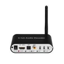 (As show, One size) DAC651C 5.1 Audio Decoder Bluetooth 5.0 Receiver DTS AC3 FLAC APE HD to Compatible Extractor Converter EU Plug