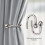 (Brushed Silver) Plain Curtains Holdback Pair Pack of 2 Metal Curtains Hold Backs 1
