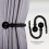 (Matt Black) Plain Curtains Holdback Pair Pack of 2 Metal Curtains Hold Backs 1
