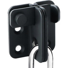 Sliding Door Lock Padlock Hasp Door Lock Latch Buckle Lock Anti-Theft Hook, Matte Black Finish Stainless Steel, EMS3001-B