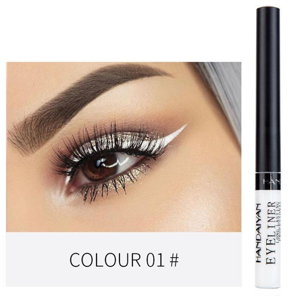 (1) Multi-colored Eyeliner Marker Pen Makeup Waterproof Liquid Eye Liner Pencil Brown White Bright Colors Long-lasting