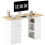 Homcom (White) HOMCOM 120cm Computer Desk, Study Table with 3 Shelf & Drawers 2