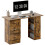 Homcom (Brown) HOMCOM 120cm Computer Desk, Study Table with 3 Shelf & Drawers 2