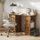 Homcom (Brown) HOMCOM 120cm Computer Desk, Study Table with 3 Shelf & Drawers 3