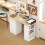 Homcom (White) HOMCOM 120cm Computer Desk, Study Table with 3 Shelf & Drawers 3