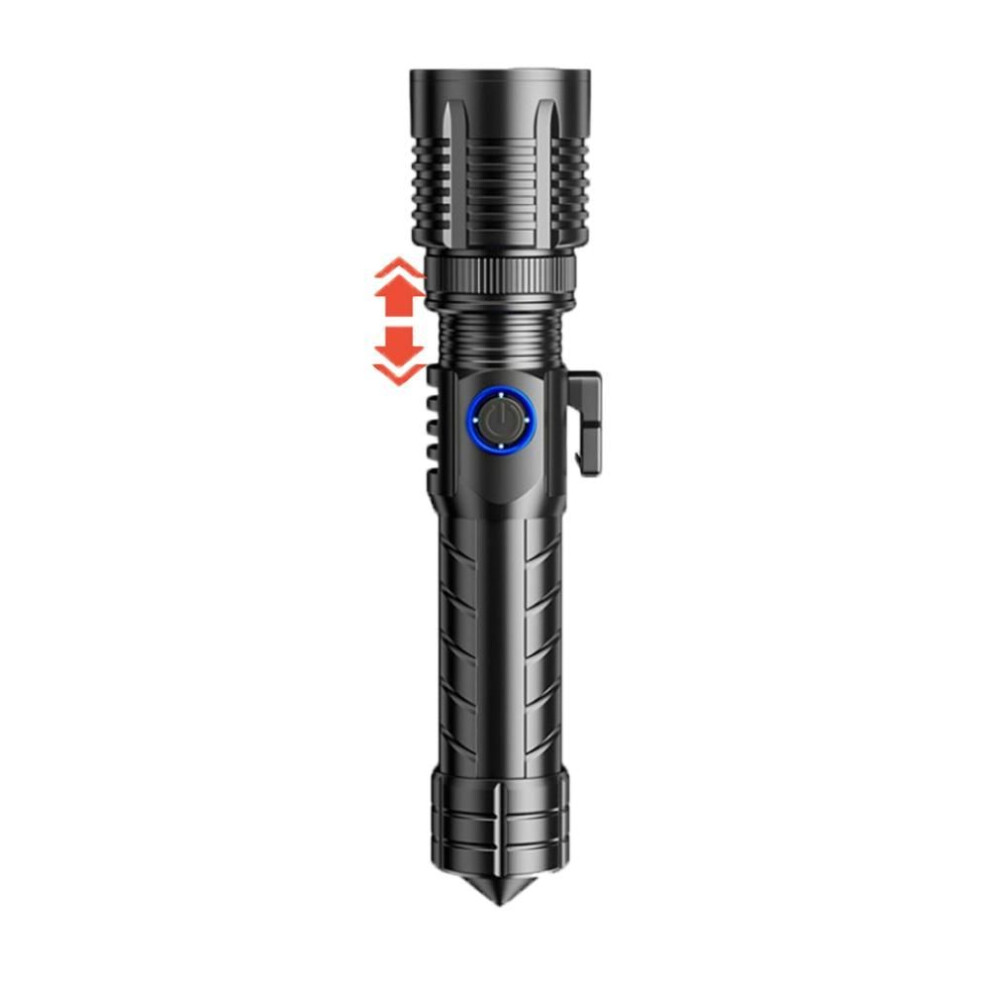 (2) Super Bright Long Range Powerful LED Flashlight Type-C USB Rechargeable Tactical Torch Outdoor Zoomable Flashlight Power Display