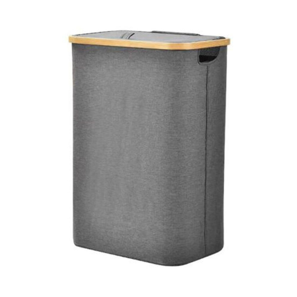 (grey) Slim Laundry Hamper Dirty Clothes Basket with Lid Large Capacity Handle Design Foldable Multi-Functional Clothes Basket Bin