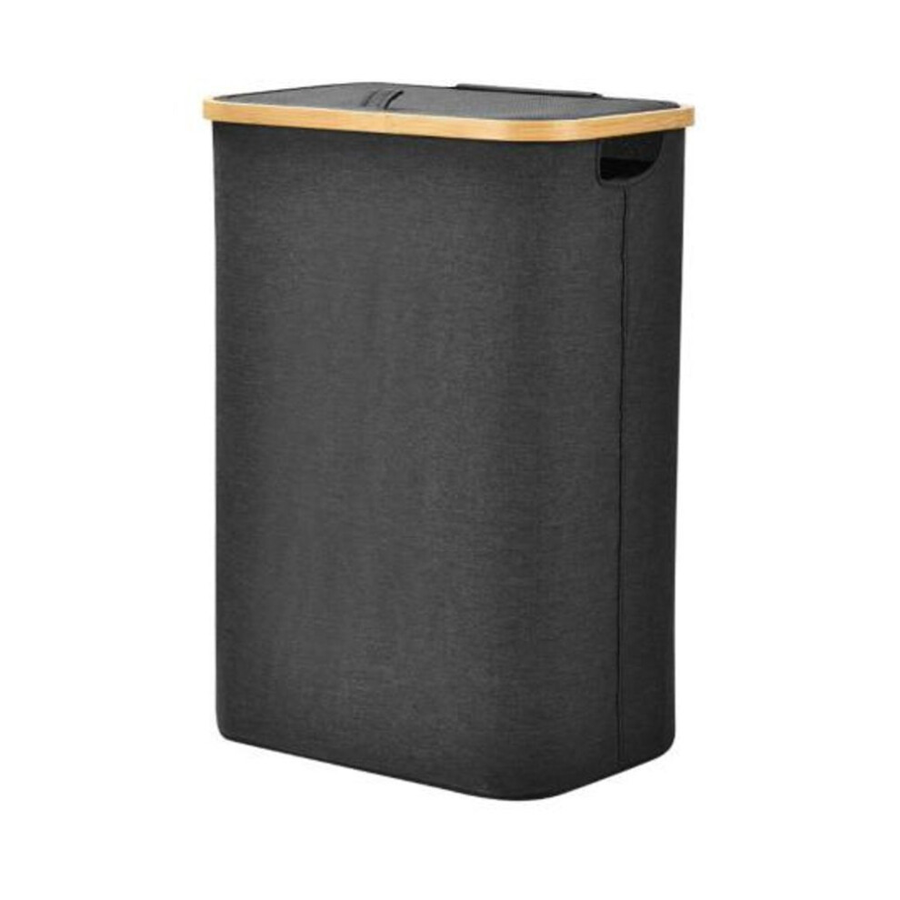 (black) Slim Laundry Hamper Dirty Clothes Basket with Lid Large Capacity Handle Design Foldable Multi-Functional Clothes Basket Bin