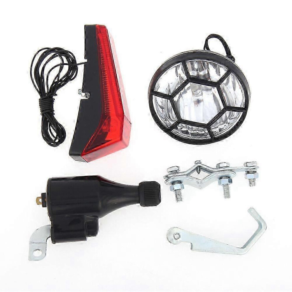 Kikidex (As Show, One Size) Bike Bicycle Motorized Bike Friction Generator Dynamo Head Tail Kit 6V 3W Bike Acc Light