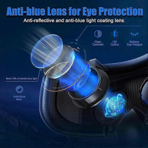 (As show, One size) Full-Screen Virtual Reality 3D Glasses VR Set 3D Virtual Reality Goggles, Adjustable with Gamepad 2