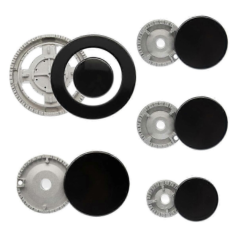 Kikidex (As Show, One Size) Gas Stove Burner Caps, Gas Stove Burner Caps Set 5 Ps, Burner Caps Compatible Compatible With Covers Replacemen