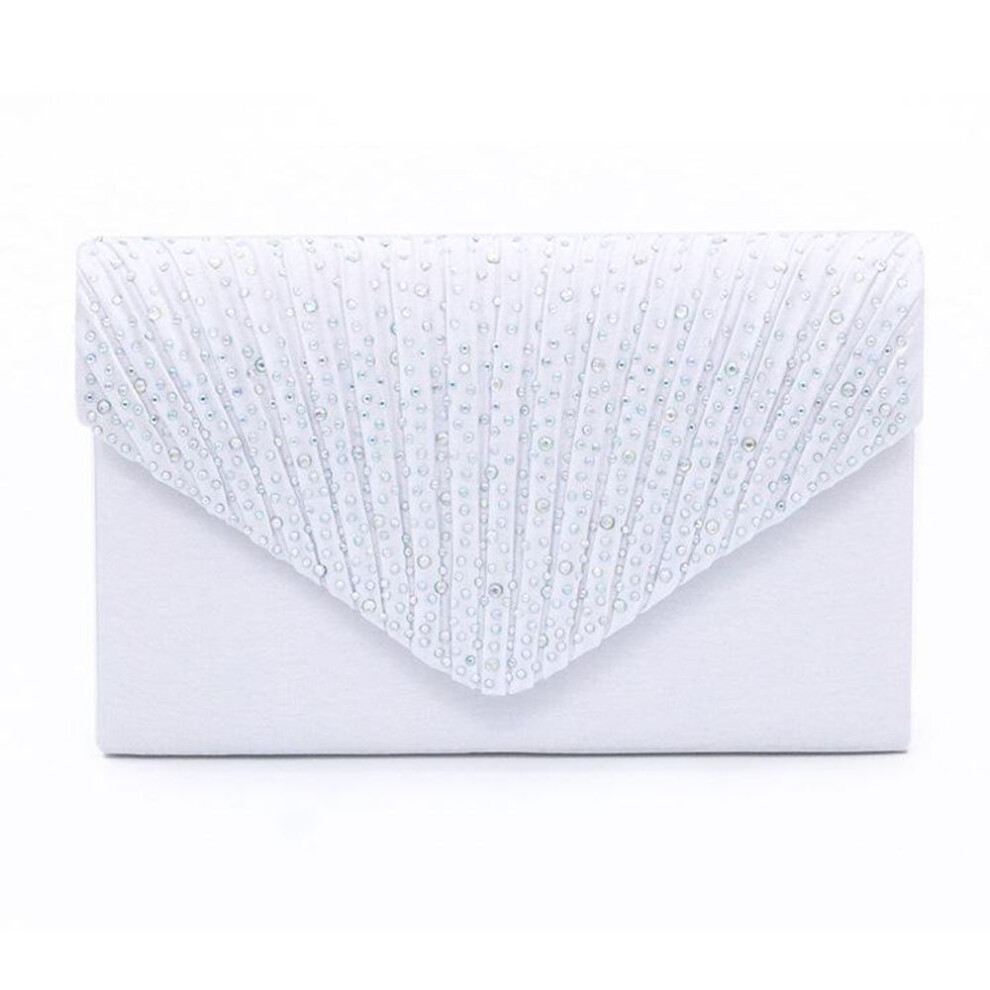 (white, 21*5*13cm) Yogodlns Fashion Womens Party Brial Evening Clutch Handbag Purse Diamante Ladies Bags