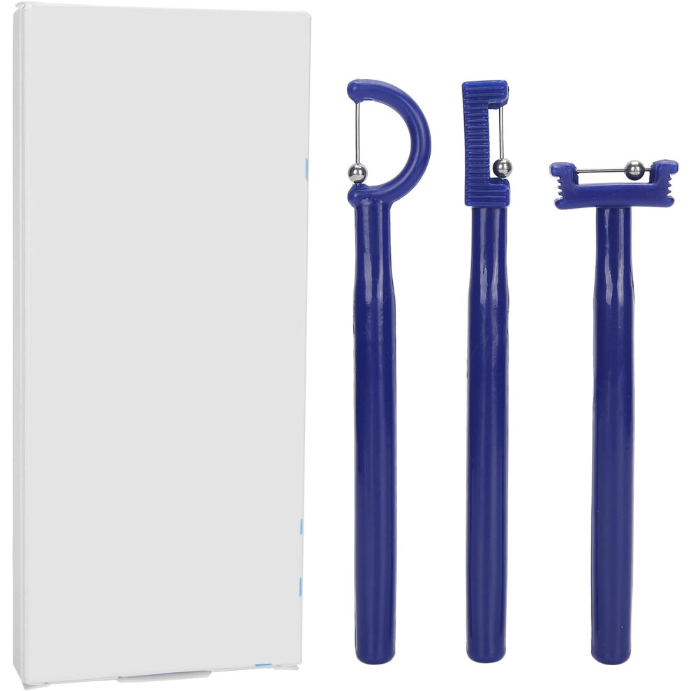 Gogerstar Blue (Blue) 3Pcs Tongue Tip Exercise Set, Lateralization Elevation Cleaning Lifting Tool Oral Muscle Training Set Exerciser Language Trainer