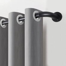 (120-210cm, Matt Black) Adjustable Blackout Curtain Pole Matt Black and Chrome 70-120cm, 120-210cm and 160-300cm