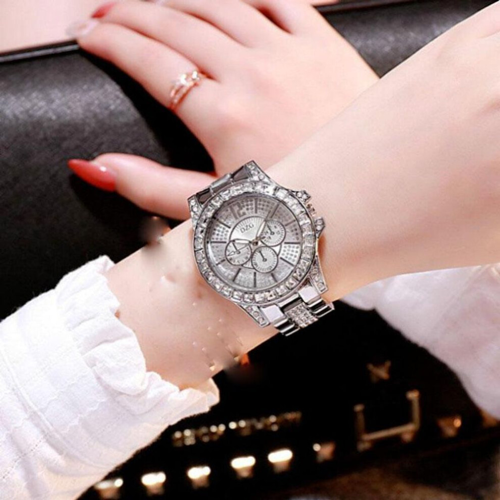 (silver) Fashion Ladies Wristwatches Stainless Steel Sports Business Quartz Watch