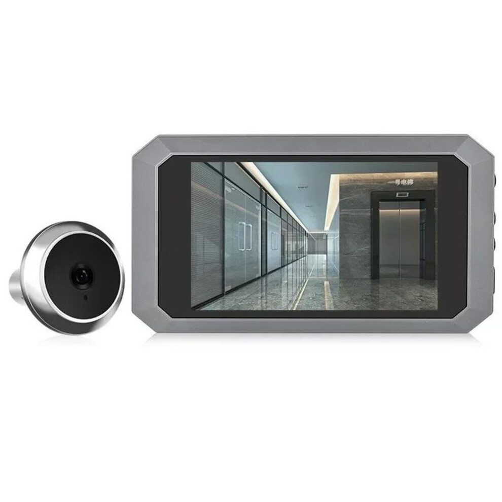 (silver, Door Viewer) Door Viewer Camera Video Digital Peephole Night Vision Photo Recording Digital Magic Eye Electronic Doorbell