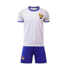 (As show, One size) 2024 Europe Sportswear Soccer France Shirt Short Sleeve Shorts Shirt Euro 2024 Blue White Kid 28