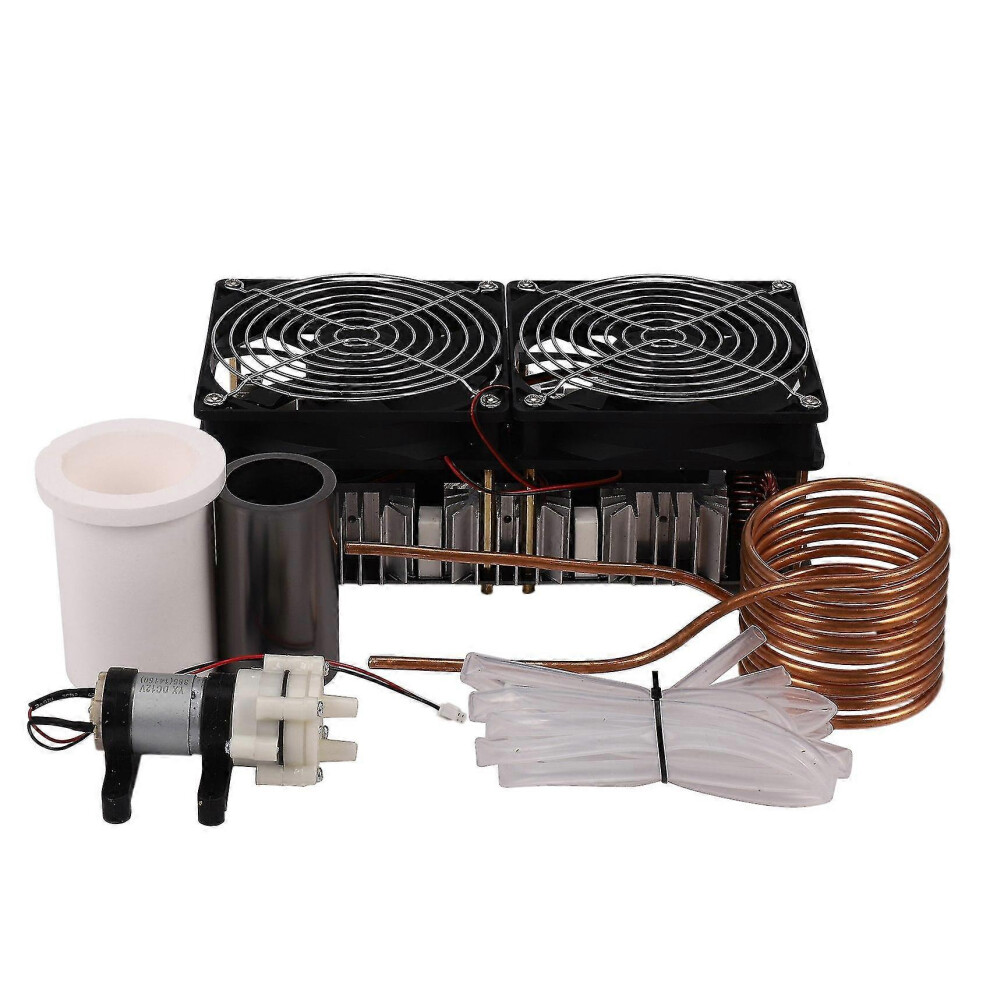 Kikidex (As Show, One Size) 2500W Zvs Induction Heater High Frequency Induction Heating Pcb Board Melted Metal + Coil+ Crucible