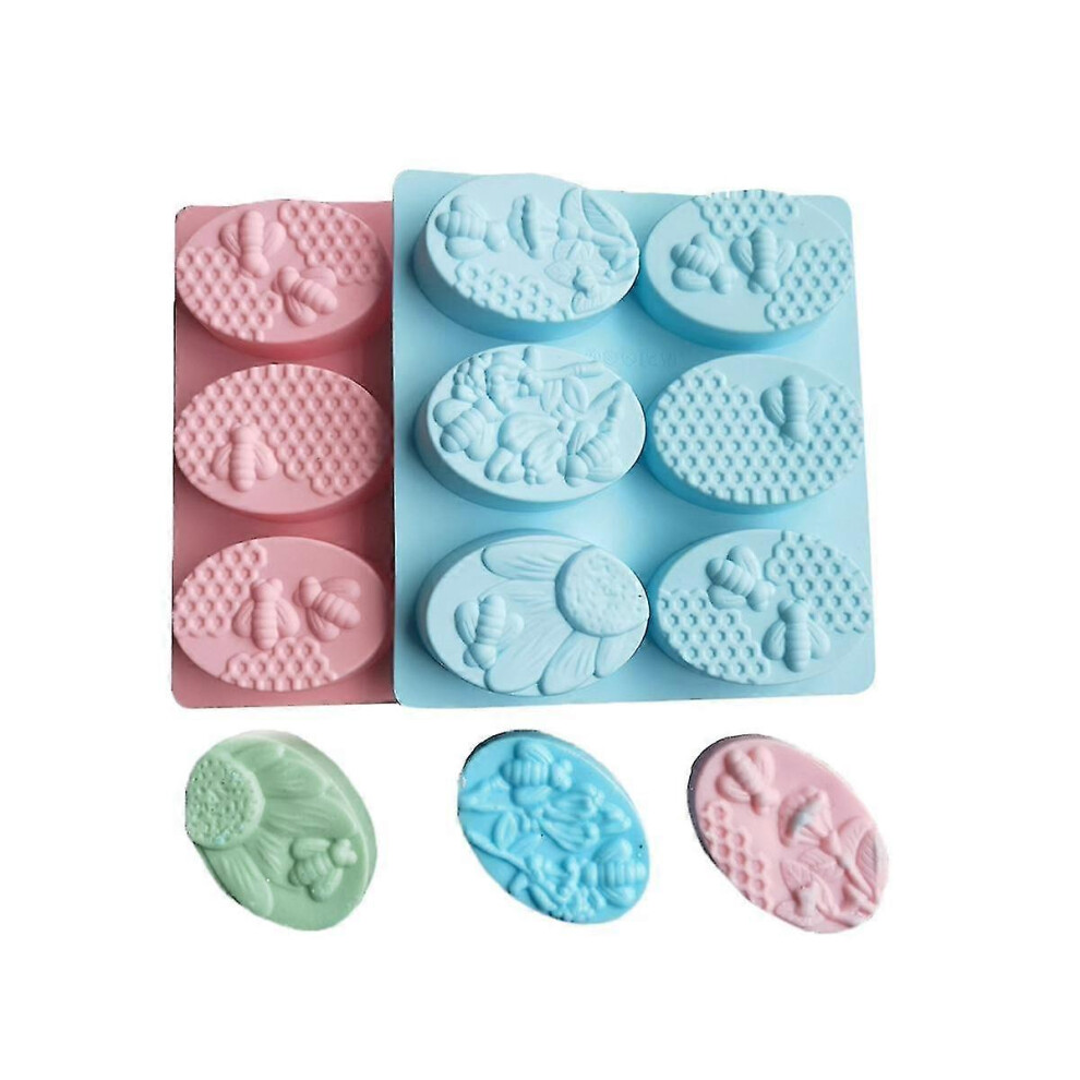 Kikidex (As Show, One Size) Diy Handmade Soap Mold Oval Honeycomb Silicone Mold Handmade Soap Mold Supplies Classic Handmade Si