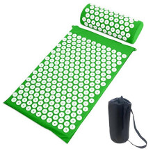 (As show, One size) Yoga Acupressure Mat and Pillow Set with Bag, Massage Acupuncture Mat