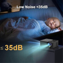 (As show, One size) Projector LED HD 1080P Wireless Mobile Phone Mini Projector with Projector Stand Portable Home Theater Video Player-B