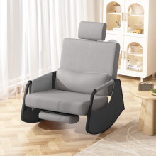 (Grey) YODOLLA Indoor Glider Rocking Chair with Footrest