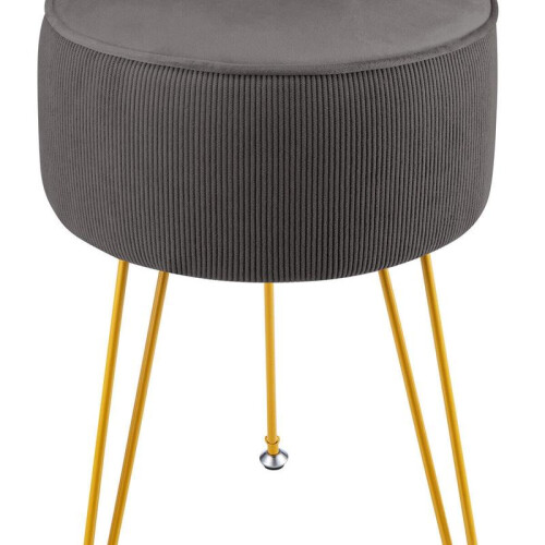 (Gray) Round Dressing Table Stool Vanity Seat Comfortable Stool for Dressing Table