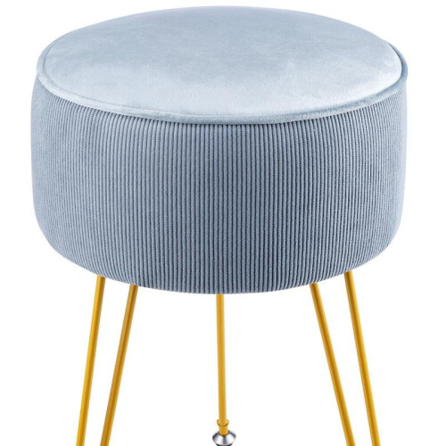(Blue) Round Dressing Table Stool Vanity Seat Comfortable Stool for Dressing Table