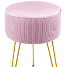 (Pink) Round Dressing Table Stool Vanity Seat Comfortable Stool for Dressing Table