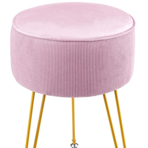 (Pink) Round Dressing Table Stool Vanity Seat Comfortable Stool for Dressing Table