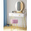 (White) Round Dressing Table Stool Vanity Seat Comfortable Stool for Dressing Table 7
