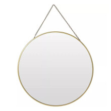 (Gold) 30cm Gold or Black Round Hanging Wall Mirror Decor Elegant