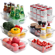 (4 PCS) Lifewit 8pcs Fridge Organiser Bins, Clear Refrigerator Storage Bin Box for Kitchen Pantry Cabinet Laundryroom Bathroom,Food Grade BPA-Free Safety