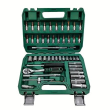 (Green, 53pcs) Multifunctional Car Repair Tool Kit Set, 72-teeth Quick Ratchet Wrench Set for Car Machine Repairing, Car Accessories, Men Gifts