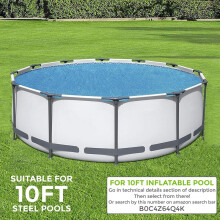 (SOLAR POOL COVER 10FT ( STEEL )) 8, 10, 12 & 15ft Solar Pool Cover for Inflatable Fast Set Paddling Swimming Pool