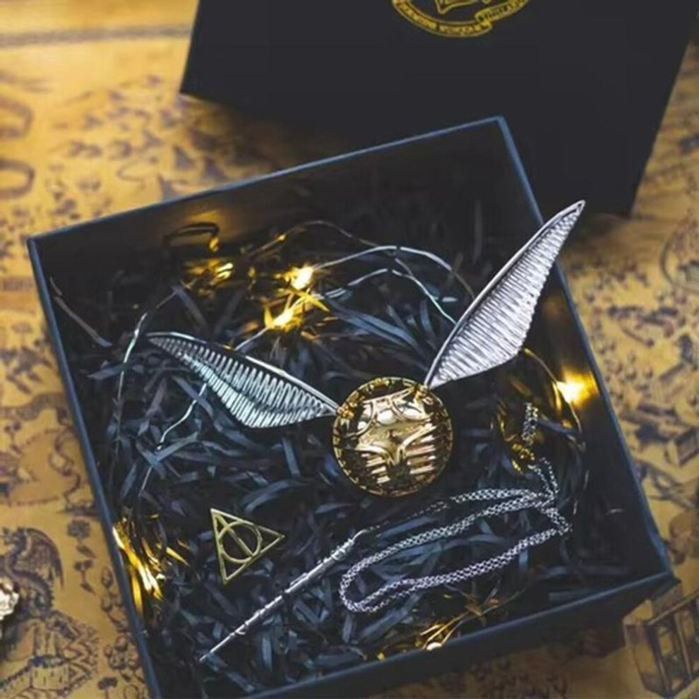 (as the picture, Silver Wings A) Golden Snitch Jewelry Box Organizer Ring Box Proposal Wedding Souvenirs Creative Jewelry Boxes Storage Girlfriend Birthday Gift