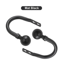 (Matt Black) Decorative HoldBack Pair for Blackout and Heavy Curtains-Metal Curtain hold backs with Screws and Plugs