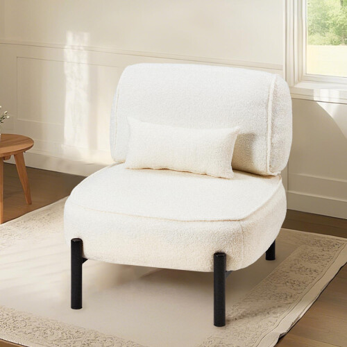 (White, 1) YODOLLA  Extra Large Fabric Chair with Pillow