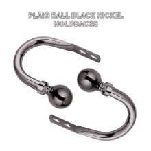 (Black Nickel) Decorative HoldBack Pair for Blackout and Heavy Curtains-Metal Curtain hold backs with Screws and Plugs