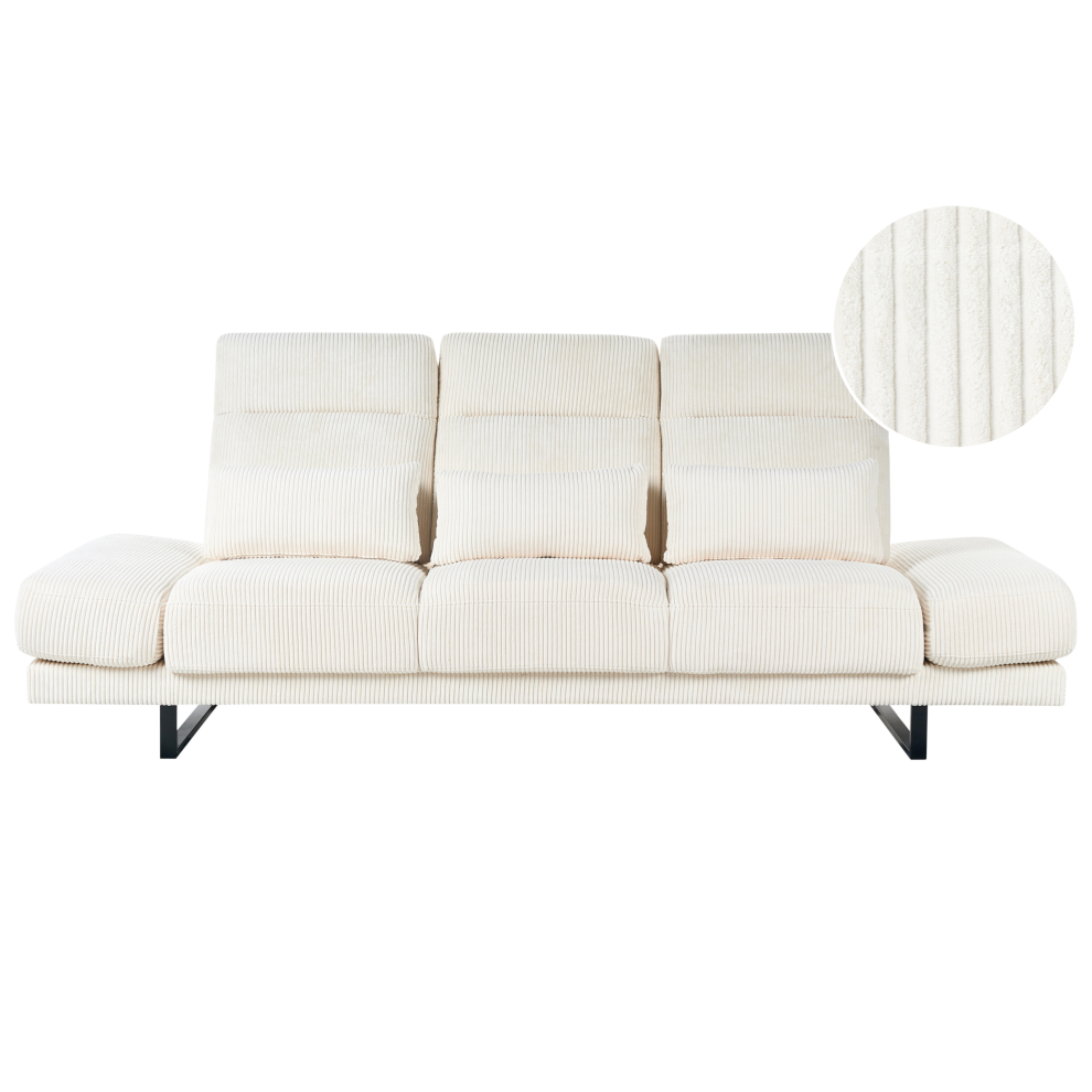 IKAST Corduroy Light Beige 3 Seater