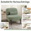 (Green, 1) YODOLLA  Extra Large Fabric Chair with Pillow 7