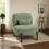 (Green, 1) YODOLLA  Extra Large Fabric Chair with Pillow 9