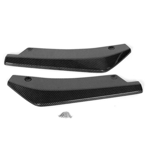 (As show, One size) Universal Spoiler Carbon Fiber Texture Rear Bumper Lip Diffuser Splitter Deflector
