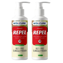 (PACK OF 2) Wolcure Repel DEET Free Natural Insect Repellent Lotion 100ml Mosquito Protection with Herbal Extracts, Safe for Kids & Adults