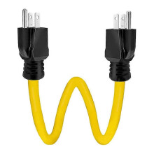 (As show, One size) Male Extension Cord, RV & Generator Adapter Cord, 5-15P compatible with Transfer Switch, 12AWG 125V Double Male