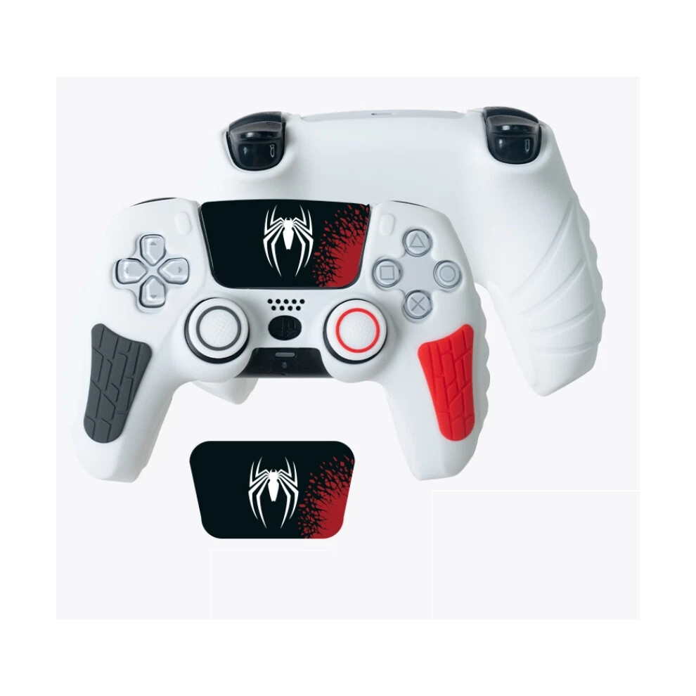 (Spider ) For Ps5 Controller Skin Anti-Slip Silicone Protective Case & Thumb Grips White 6963793616695