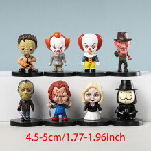 1 Conjunto De 8pcs De Thriller De Thriller De Cinta De Aterrador Toy De Decoración Interior De Automóvil, Regalo De Halloween