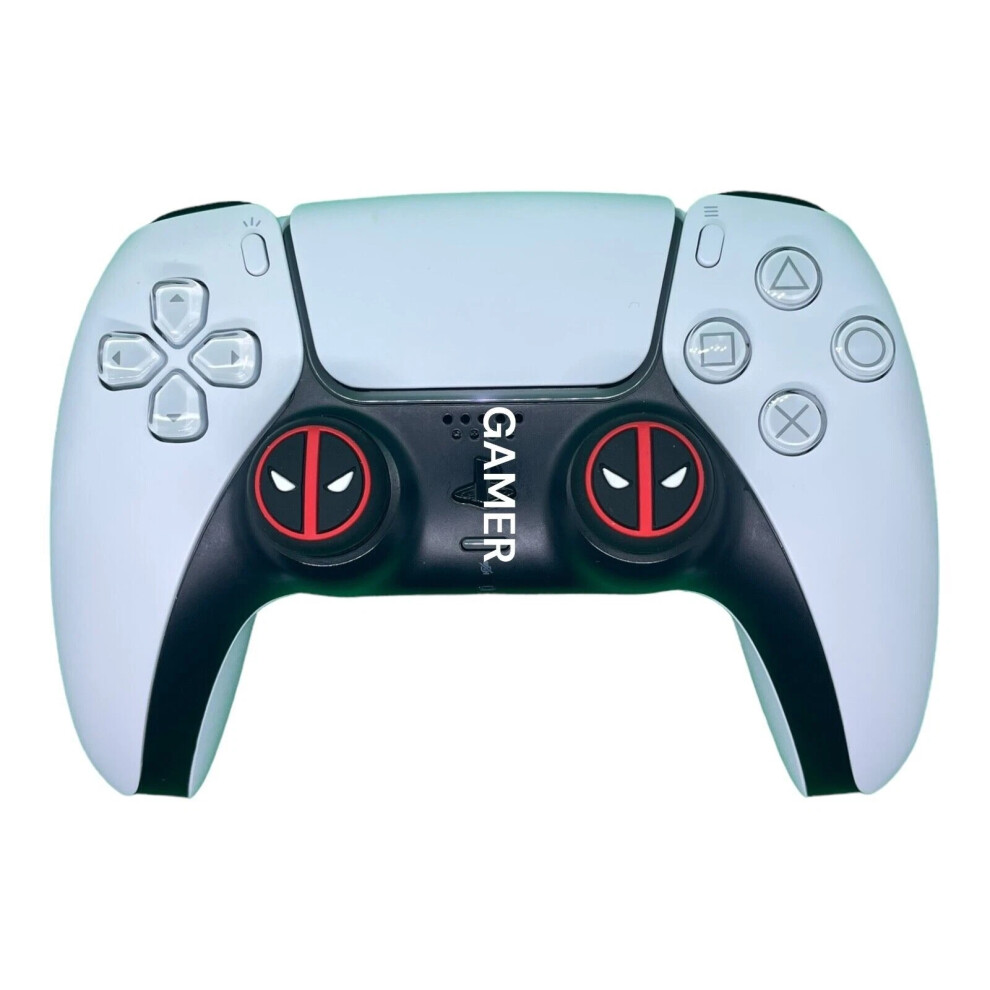 (Deadpool - Pair) Premium Thumb Grips Ps5 / Ps4 / X Box One X/S Joystick Controller Skin Caps 6963793616831