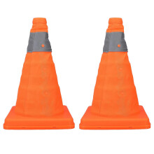 (As show, One size) 2Pcs Traffic Safety Cones Foldable Multi Purpose Pop Up Cone with Reflective Collar Orange 30cm for Driving Training